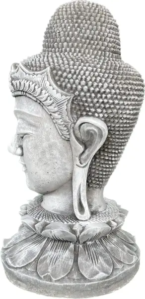 Product image 3 of the product “Champa - Buddha Head on Lotus bud, 50cm H | cast stone ”